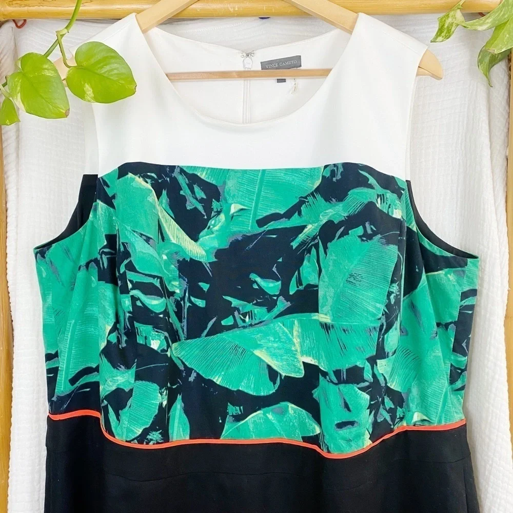 VINCE CAMUTO ISLAND‎ PALM SLEEVELESS SHEATH DRESS​​​​​ - Picture 4 of 7